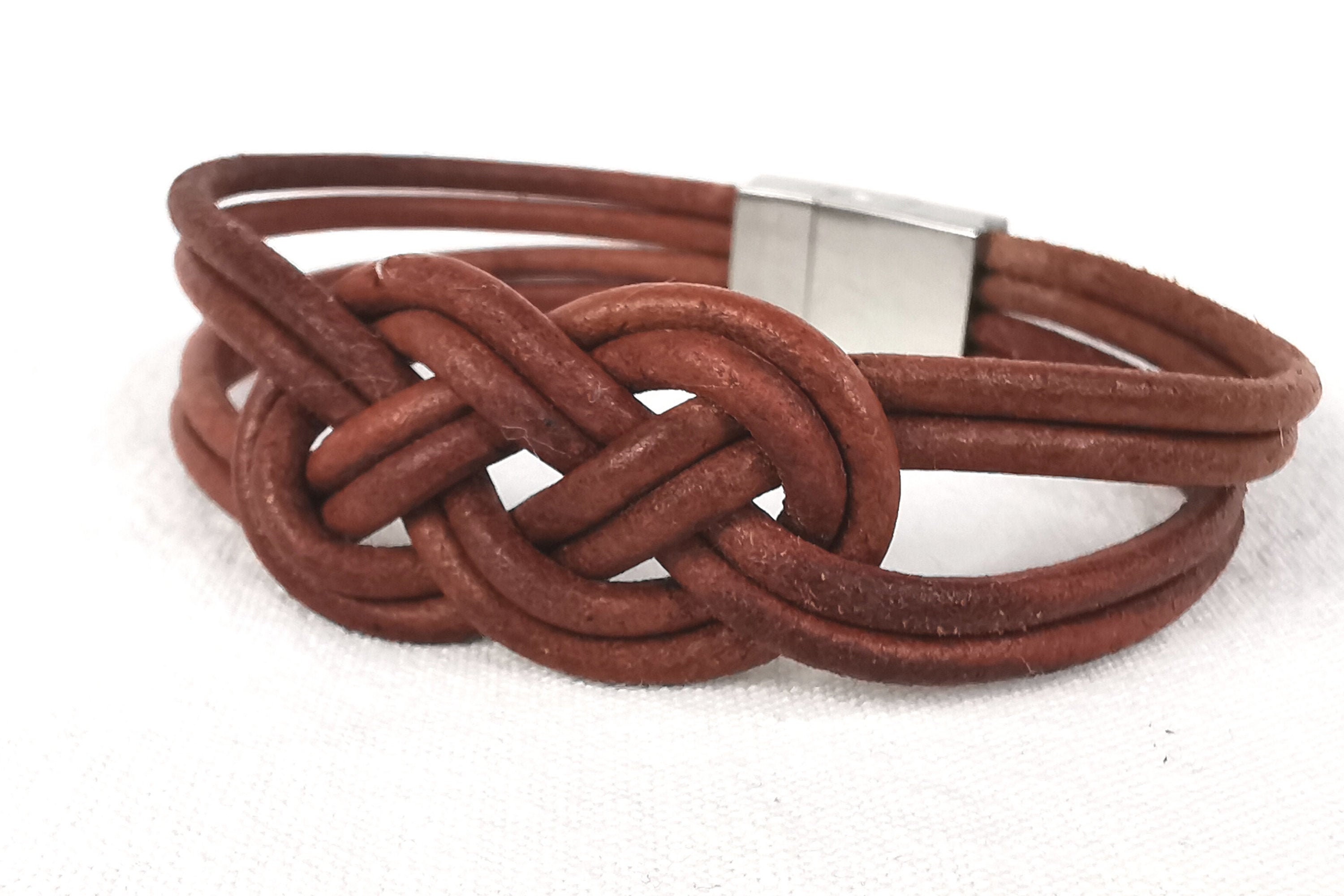 Buy Round Leather Bracelet Thick Mens Bracelet Mens Leather Online in India   Etsy