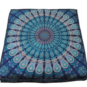 Ethnic Indian 100/% Cotton Handmade Mandala Sun 35 Large Meditation Decorative Floor Cushion Cover Rectangle Dog Ped Bed Ottoman Pouf Cover