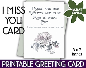 JW Printable Greeting Card | 5x7" | I Miss You | Jehovah's Witness Gifts | Thinking of You Digital Download