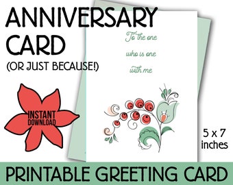 JW Printable Anniversary Card | 5"x7" | Jehovah's Witness Marriage Love Greeting Card
