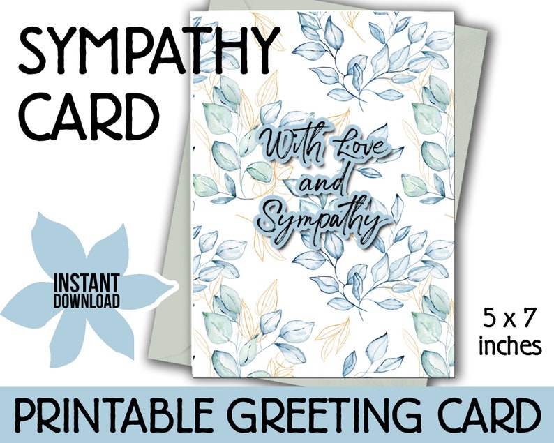 JW Printable Sympathy Card 5x7 Condolence Cards Jehovah's Witness Gifts Greeting Digital Download image 1