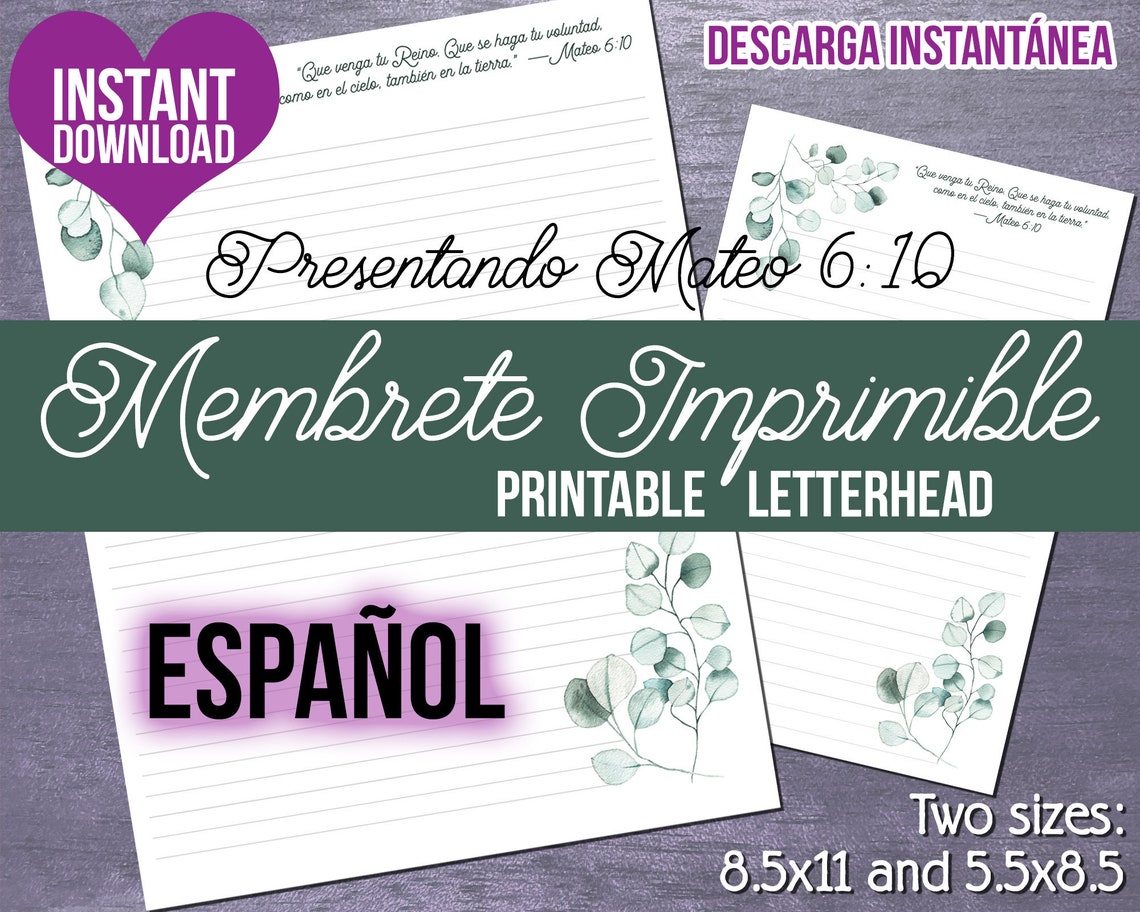 JW Letterhead in Spanish Español Letter Writing Stationery Etsy UK