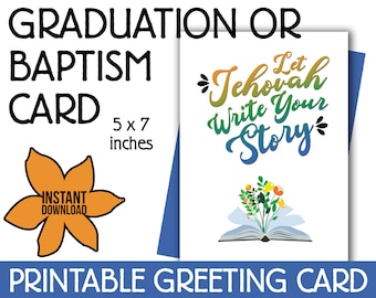 JW Graduation or Baptism Card | JW Printable Greeting Card | 5x7" | Jehovah's Witness Gifts | Digital Download