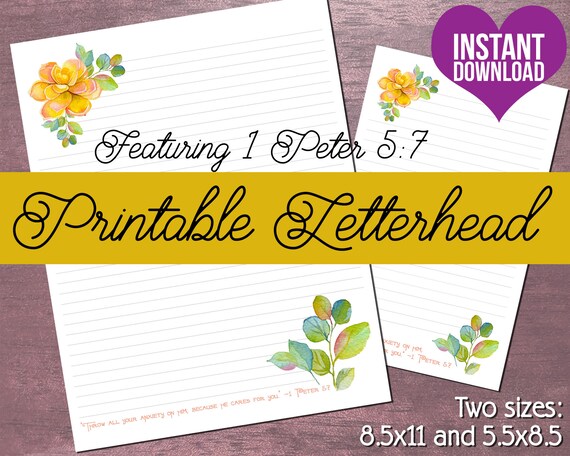 JW Letterhead Succulents | Letter Writing Stationery | Instant Download  Digital Item | Watercolor Succulents With 1 Peter 5:7 - Etsy