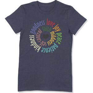 JW T-shirt Women's Cut Shirt Gift for JWs BellaCanvas 6004 Fruitage of Holy Spirit Shirt Heather Navy