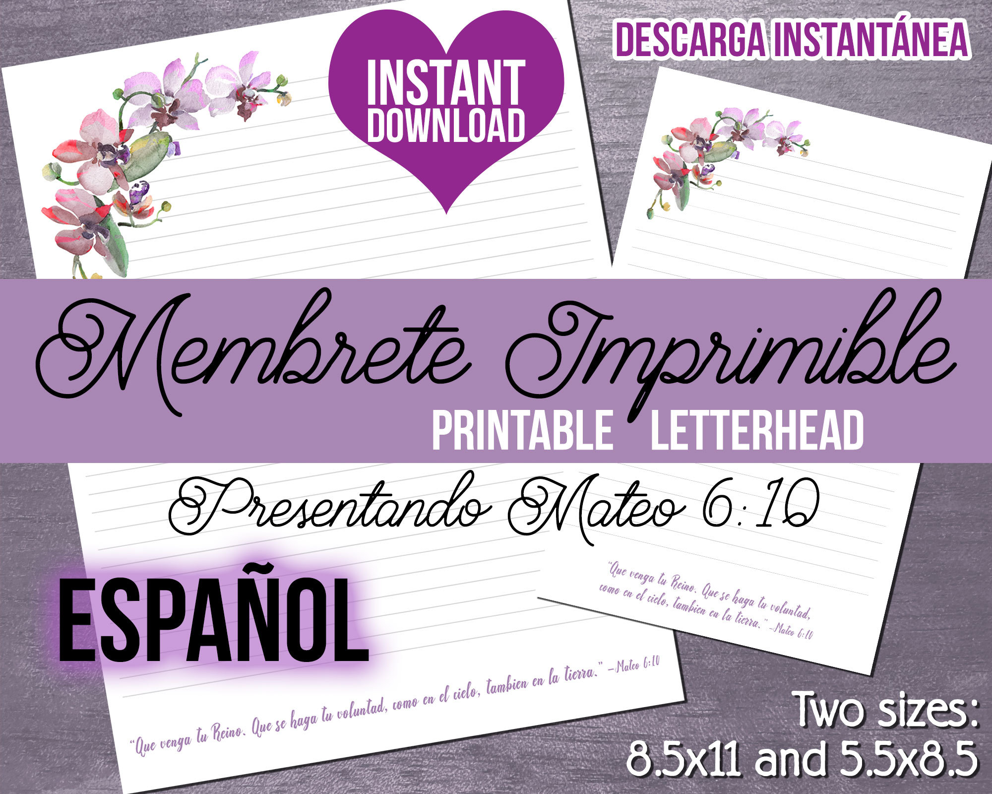 JW Letterhead En Español Spanish Letter Writing Stationery Pink and