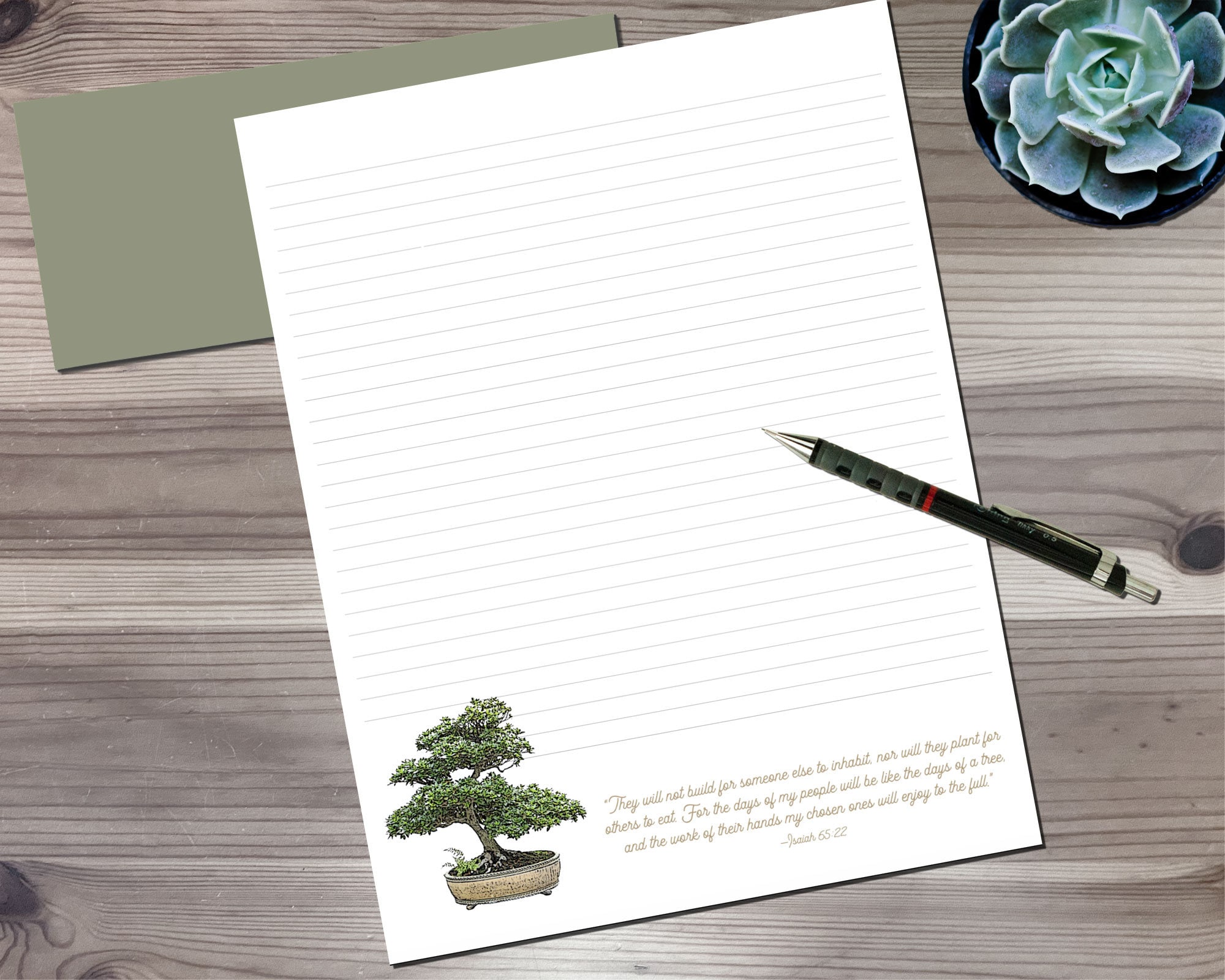 Bonsai JW Letterhead Letter Writing Stationery Instant - Etsy