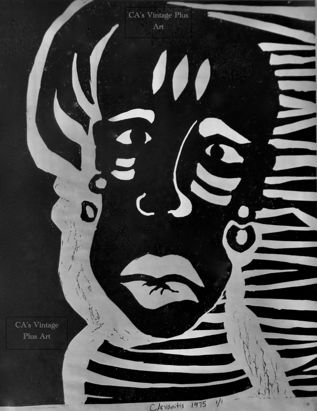 African Native Original Ink Block Print Download African Etsy