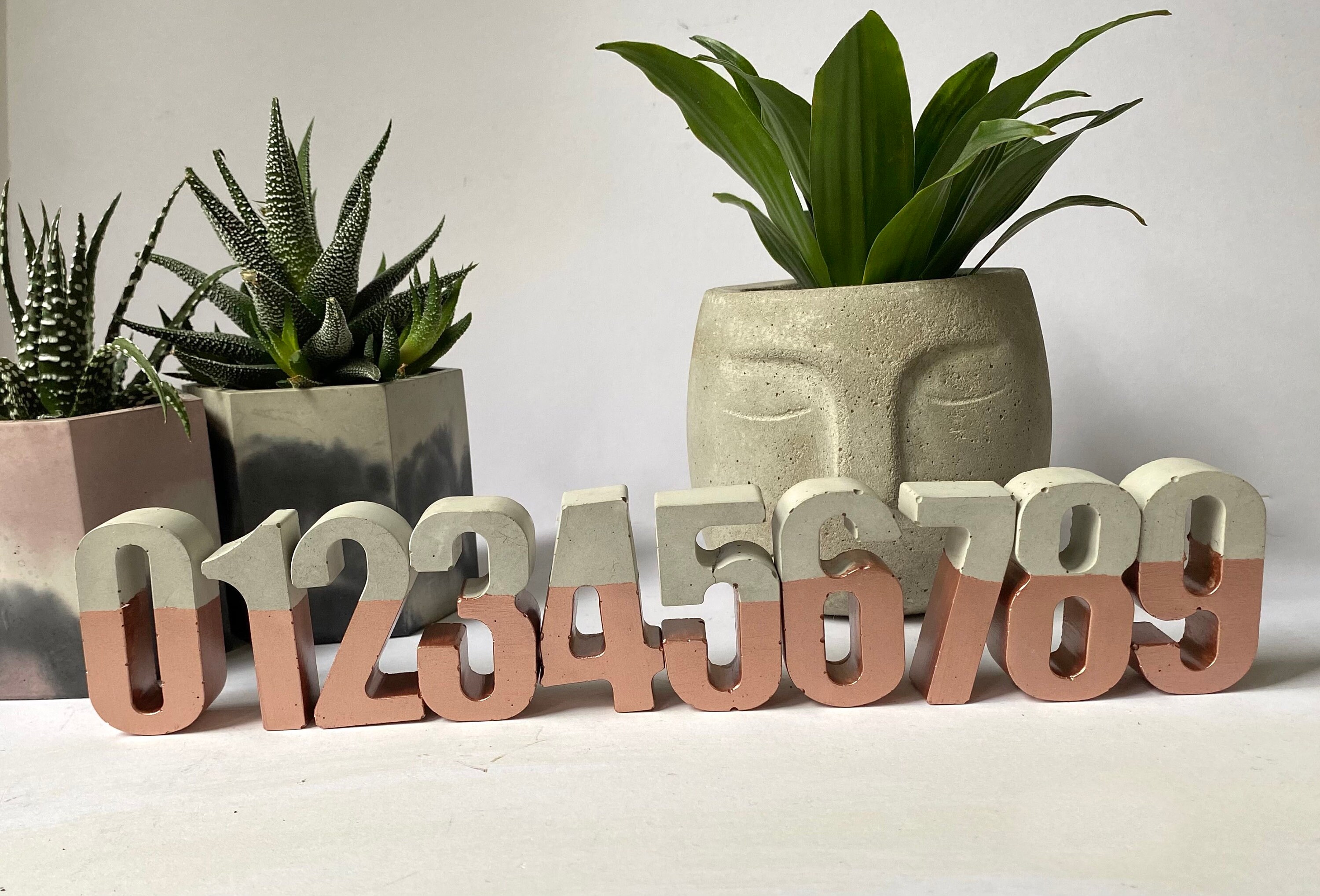 Concrete Numbers Handmade Concrete Numbers Shelf Etsy Australia