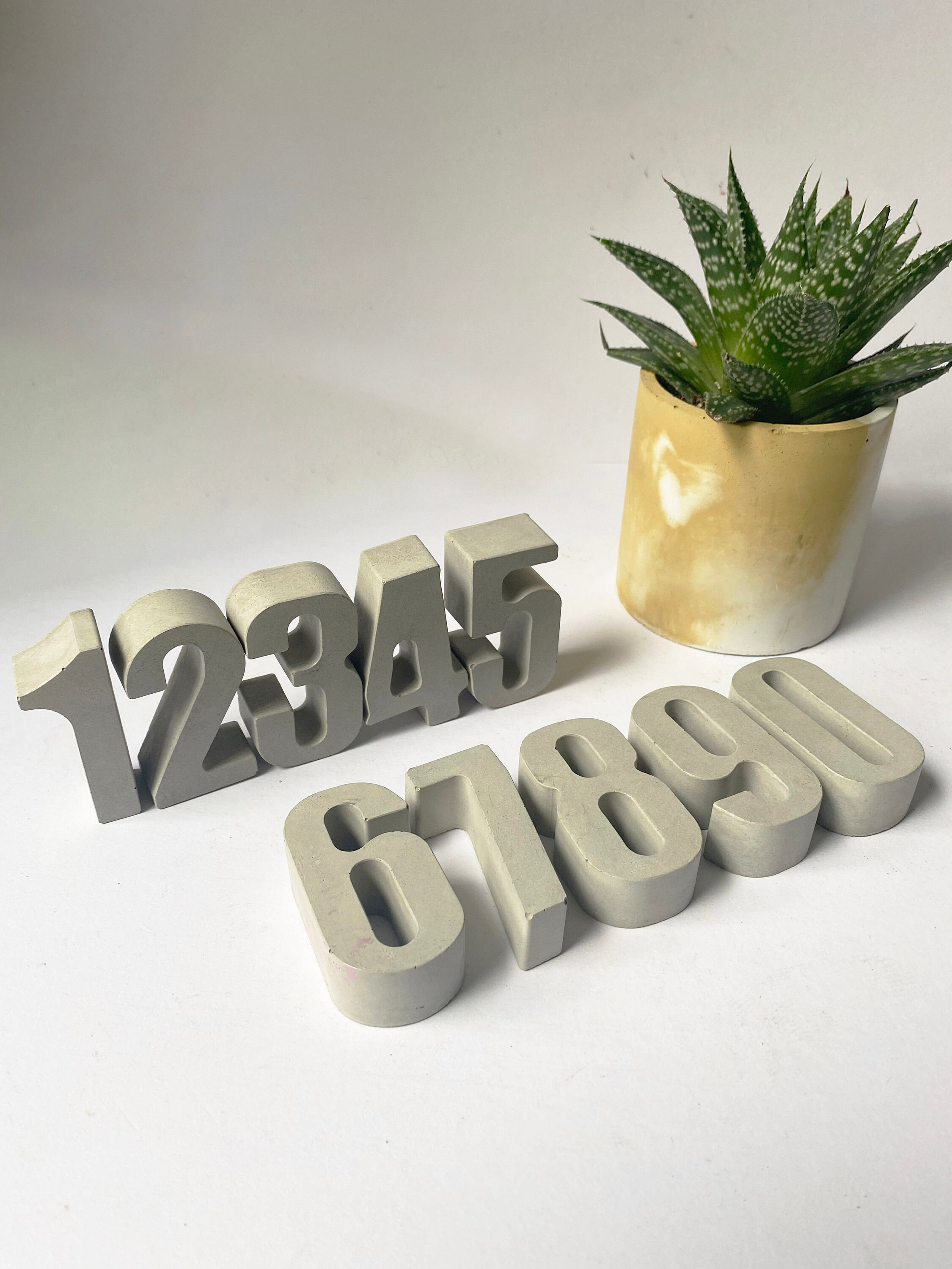 Concrete Numbers Handmade Concrete Numbers Shelf Etsy Canada