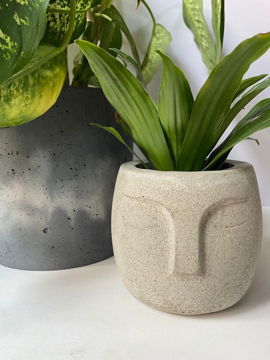Handmade Concrete Planter Scandi Plant Pot Face Plant Pot Etsy