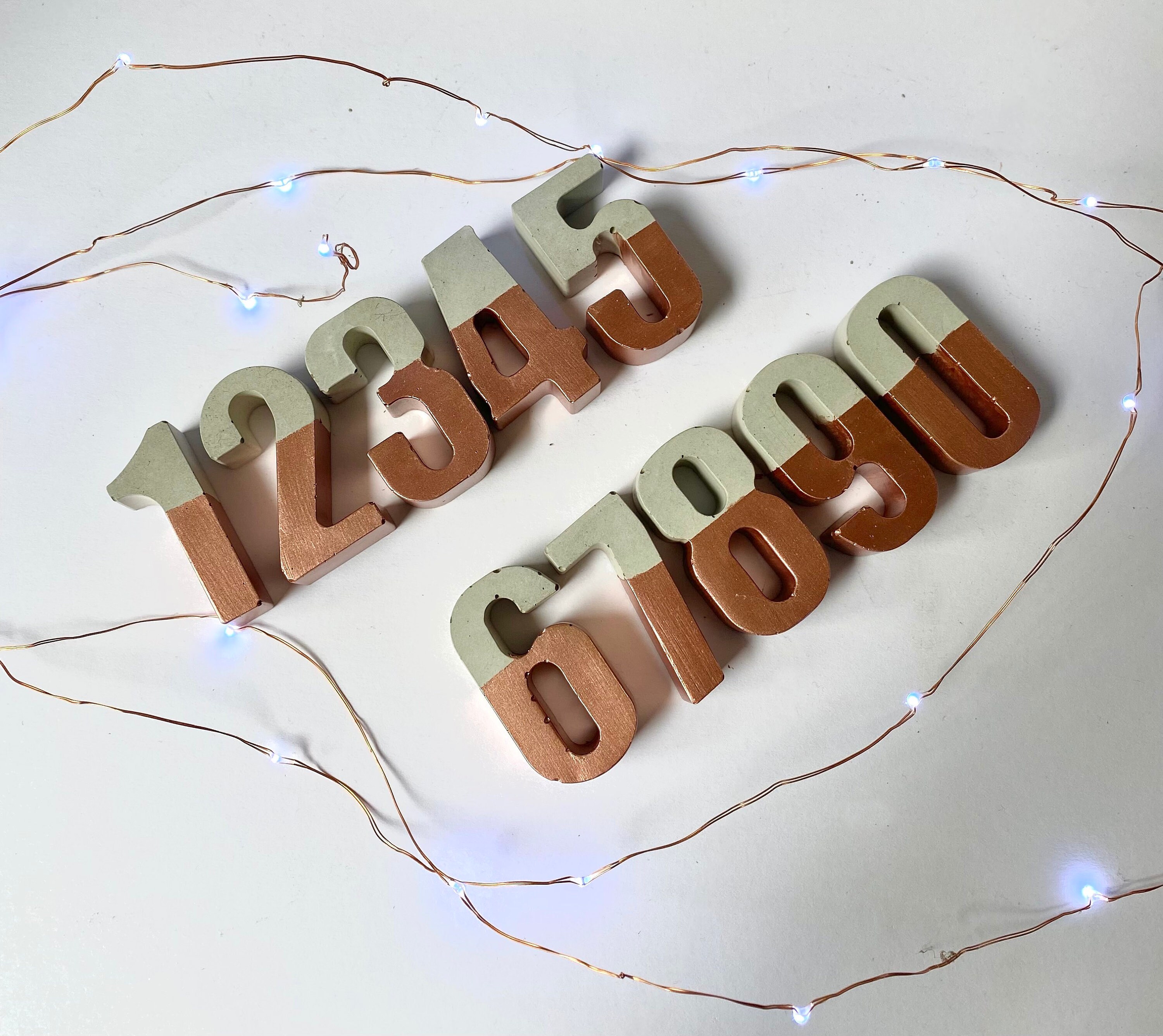 Concrete Numbers Handmade Concrete Numbers Shelf Etsy Australia