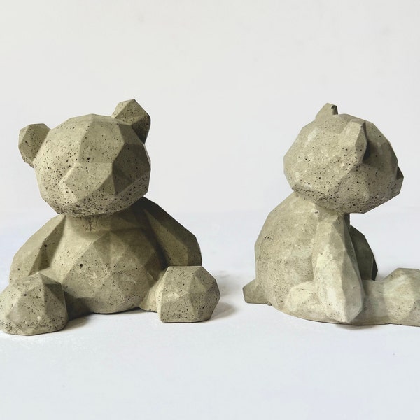 Small Concrete Geometric Teddy Ornament