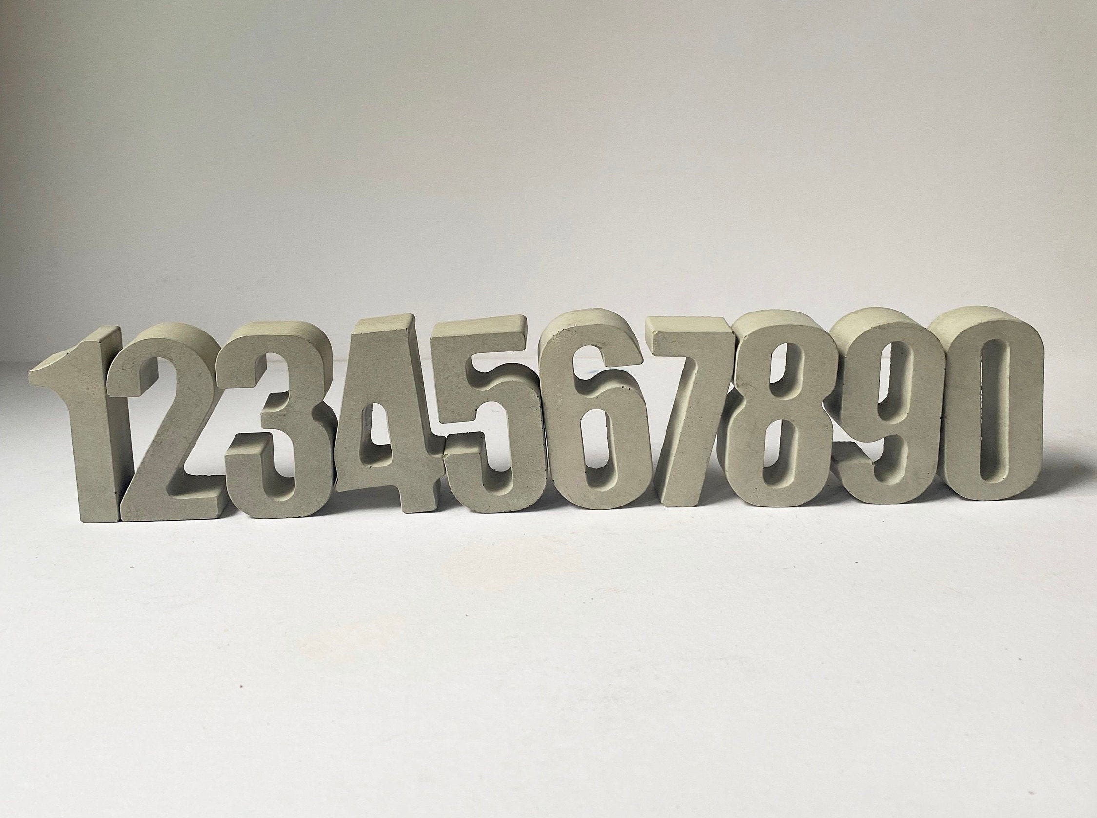 Concrete Numbers Handmade Concrete Numbers Shelf Etsy Australia