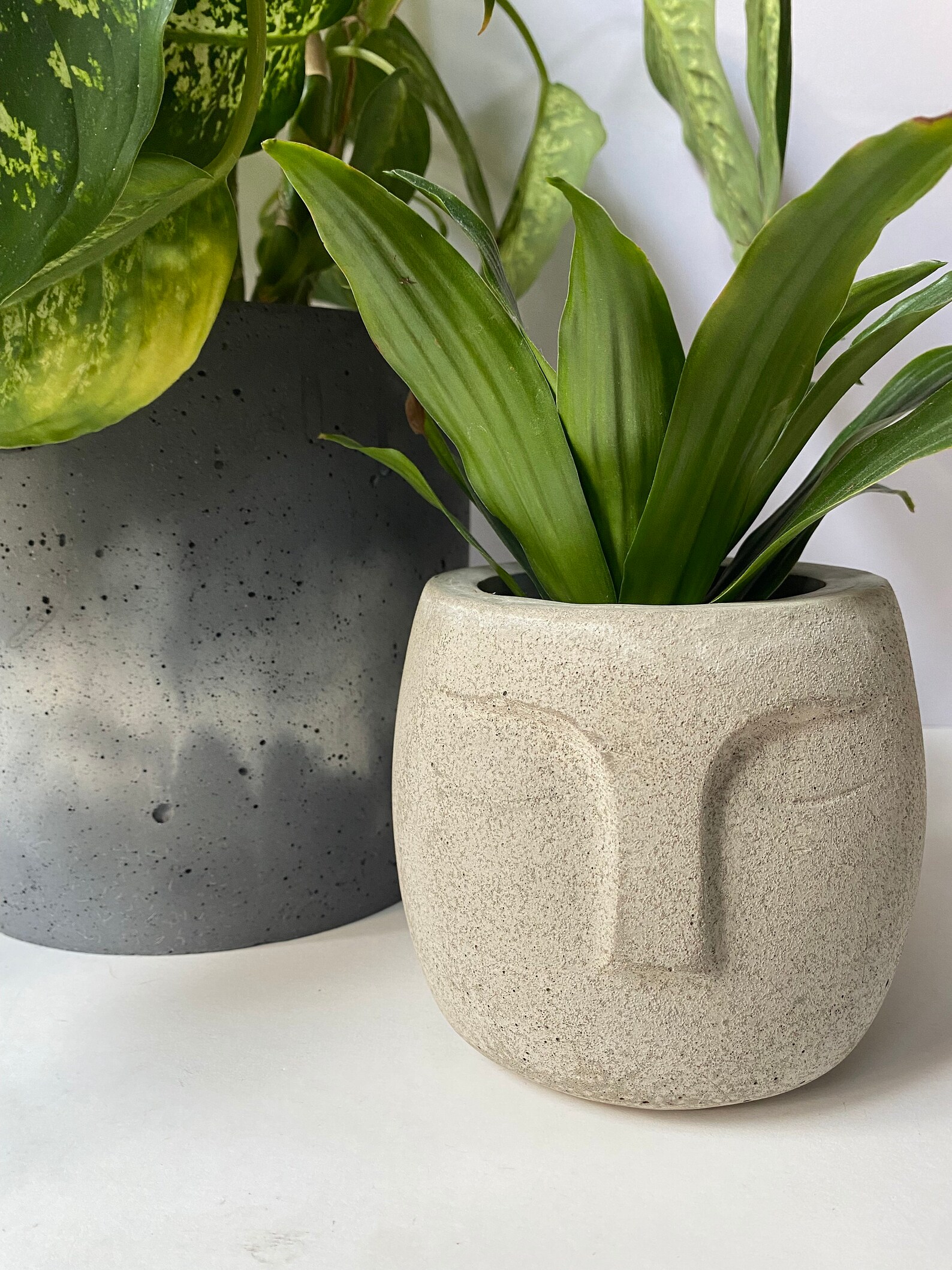 Handmade Concrete Planter Scandi Plant Pot Face Plant Pot Etsy