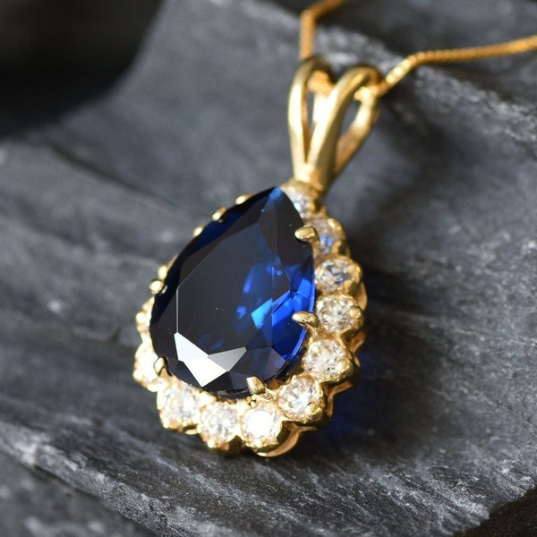 Sapphire Pendant - Etsy