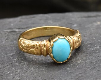 Gold Turquoise Ring | Etsy UK