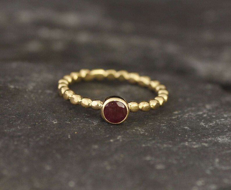 Gold Ruby Ring, Natural Ruby, July Birthstone, Red Ruby Ring, Vintage Ruby Ring, Ruby Promise Ring, Red Ring, July Ring, 925 Silver, Ruby image 7