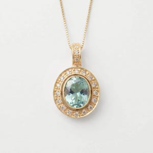 Colgante de oro y aguamarina, aguamarina sintética, colgante victoriano, colgante vintage de oro, colgante de diamante azul, collar victoriano, vermeil de oro de 18 quilates