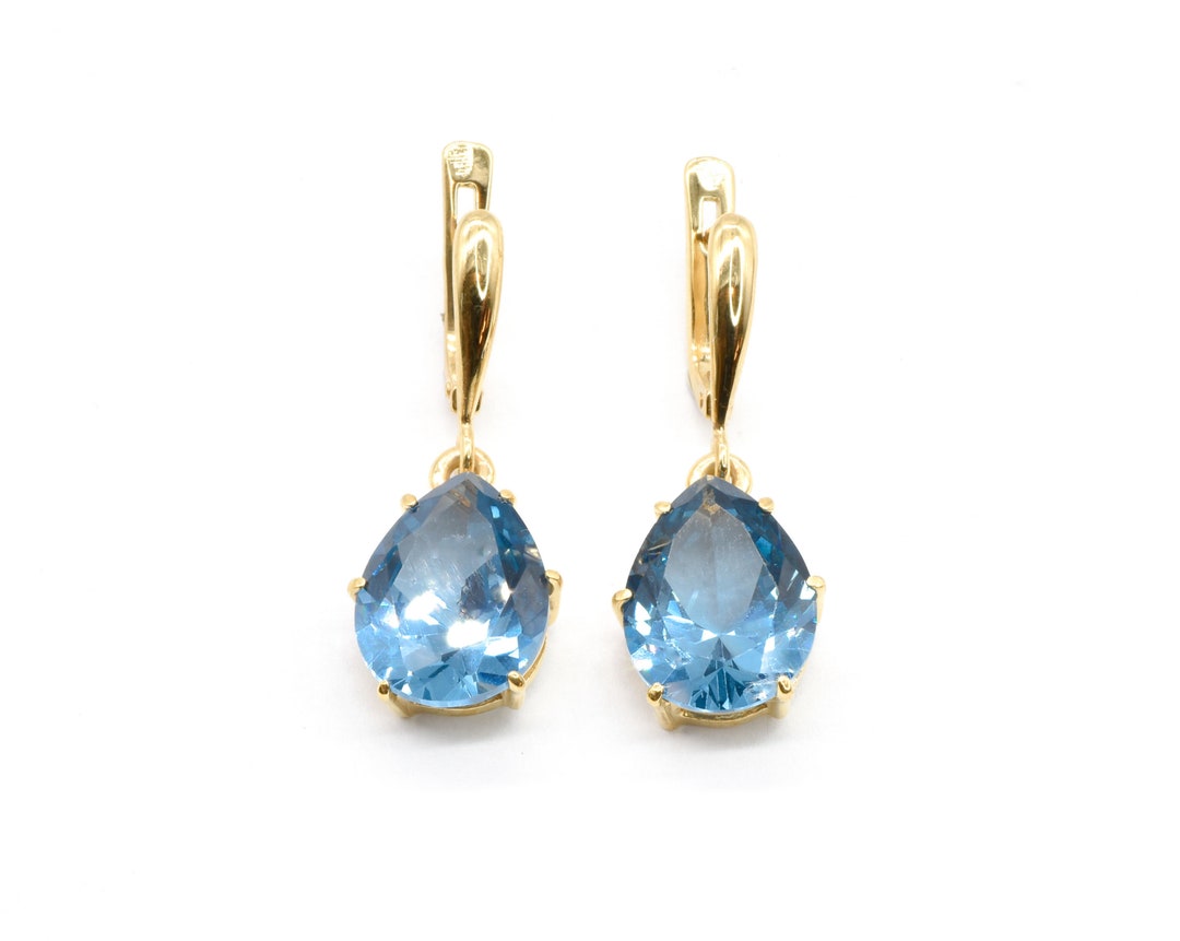 08.26.803 Gold Aqua Earrings main image 0