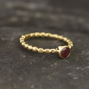 Gold Ruby Ring, Natural Ruby, July Birthstone, Red Ruby Ring, Vintage Ruby Ring, Ruby Promise Ring, Red Ring, July Ring, 925 Silver, Ruby image 8