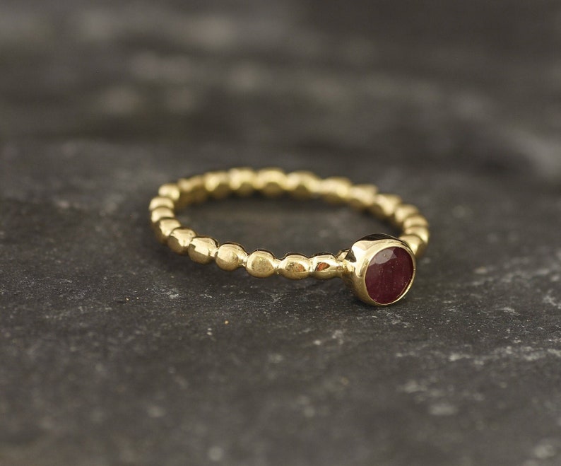 Gold Ruby Ring, Natural Ruby, July Birthstone, Red Ruby Ring, Vintage Ruby Ring, Ruby Promise Ring, Red Ring, July Ring, 925 Silver, Ruby image 8