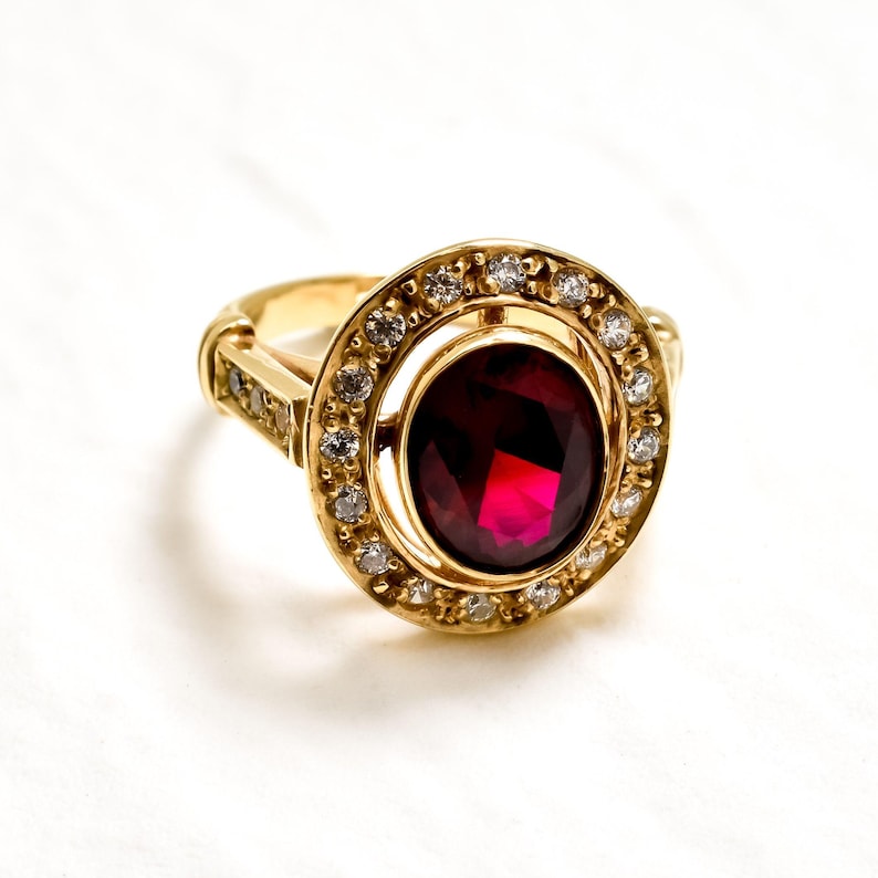 Gold Rubin Ring, Rubin Ring, Erstellt Rubin, Gold viktorianischen Ring, Roter Diamant Ring, Roter Rubin Ring, Antiker Ring, 14K Goldring, 925 Silber Ring Bild 8