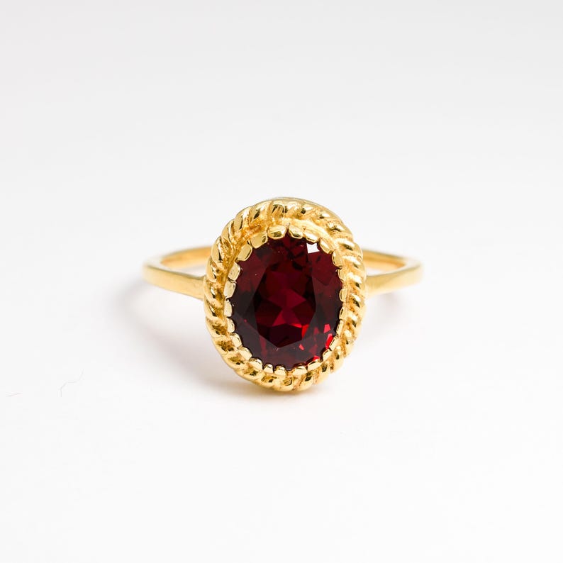 Gold Ruby Ring, Gold Victorian Ring, Created Ruby, Gold Vintage Ring, Red Ruby Ring, Gold Antique Ring, Red Diamond Ring, Gold Vermeil Ring image 3