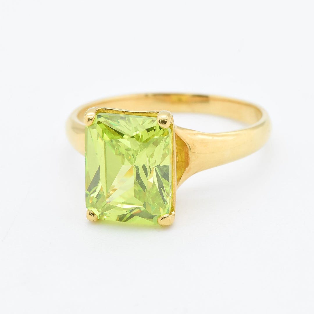 Grüner goldener geschmiedeter Ring main image 1