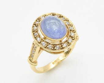 Gold Tanzanite Ring, Tanzanite Ring, Natural Tanzanite, December Birthstone, Gold Vintage Ring, Blue Stone Ring, Natural Stone Ring, Vermeil