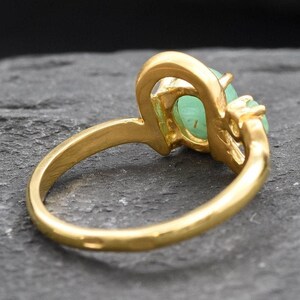 Anillo de oro y esmeralda, anillo de esmeralda vintage, esmeralda natural, anillo de esmeralda auténtica, piedra de nacimiento de mayo, anillo bohemio, anillo de aniversario, vermeil de oro imagen 10