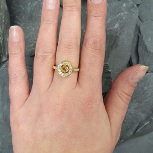 Gold Citrine Ring, Citrine Ring, Natural Citrine, November Ring, Gold Solitaire Ring, Vintage Gold Ring, Yellow Dimond Ring, 925 Silver Ring image 8