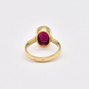Solitaire Ruby Ring - Gold Ruby Band, July Birthstone Ring