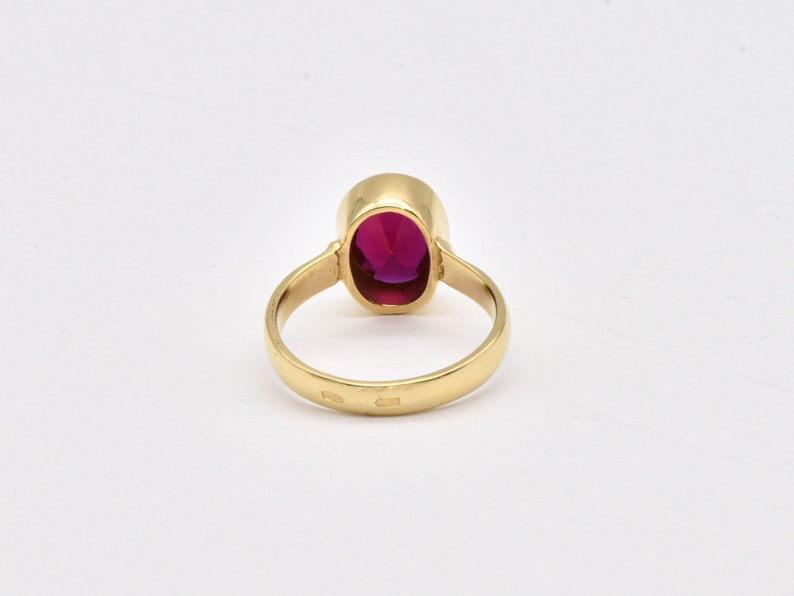 Solitaire Ruby Ring - Gold Ruby Band, July Birthstone Ring