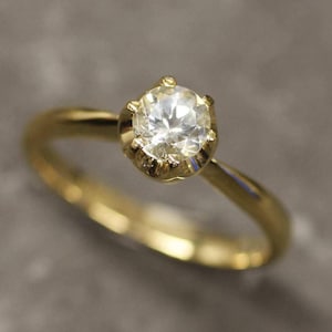 Gold Aquamarin Ring, Natürlicher Aquamarin, Vorschlag Ring, März Geburtsstein, Vergoldeter Ring, Solitär Ring, Verlobungsring, Vermeil Ring