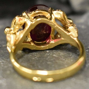Gold Ruby Ring, Ruby Ring, Created Ruby, Gold Ribbon Ring, Vintage Ruby Ring, Red Diamond Ring, Ribbon Ring, Victorian Ring, 925 Silver Ring image 10