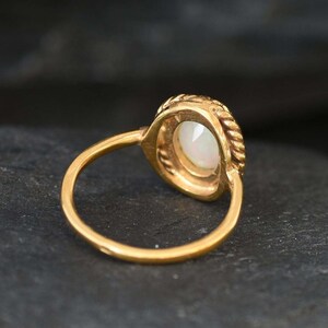 Gold Opal Ring, Ethiopian Opal Ring, October Birthstone, Victorian Ring, Fire Opal Ring, Rainbow Opal Ring, Genuine Opal Ring, Gold Vermeil image 9