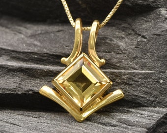 Natural Citrine Necklace - Etsy