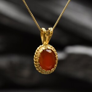 Gold Carnelian Necklace, Victorian Pendant, Natural Carnelian, Gold Carnelian Necklace, Red Agate Necklace, Carnelian Gift, Christmas Gift image 9