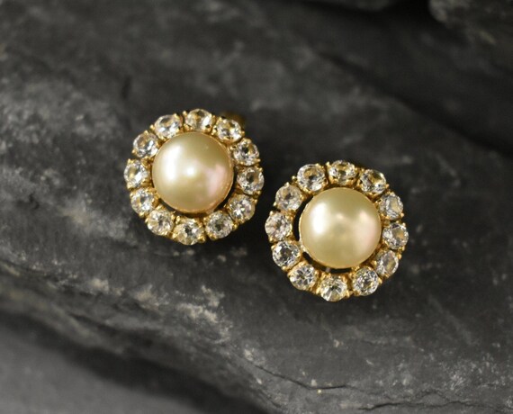 Etsy pearl stud earrings deals