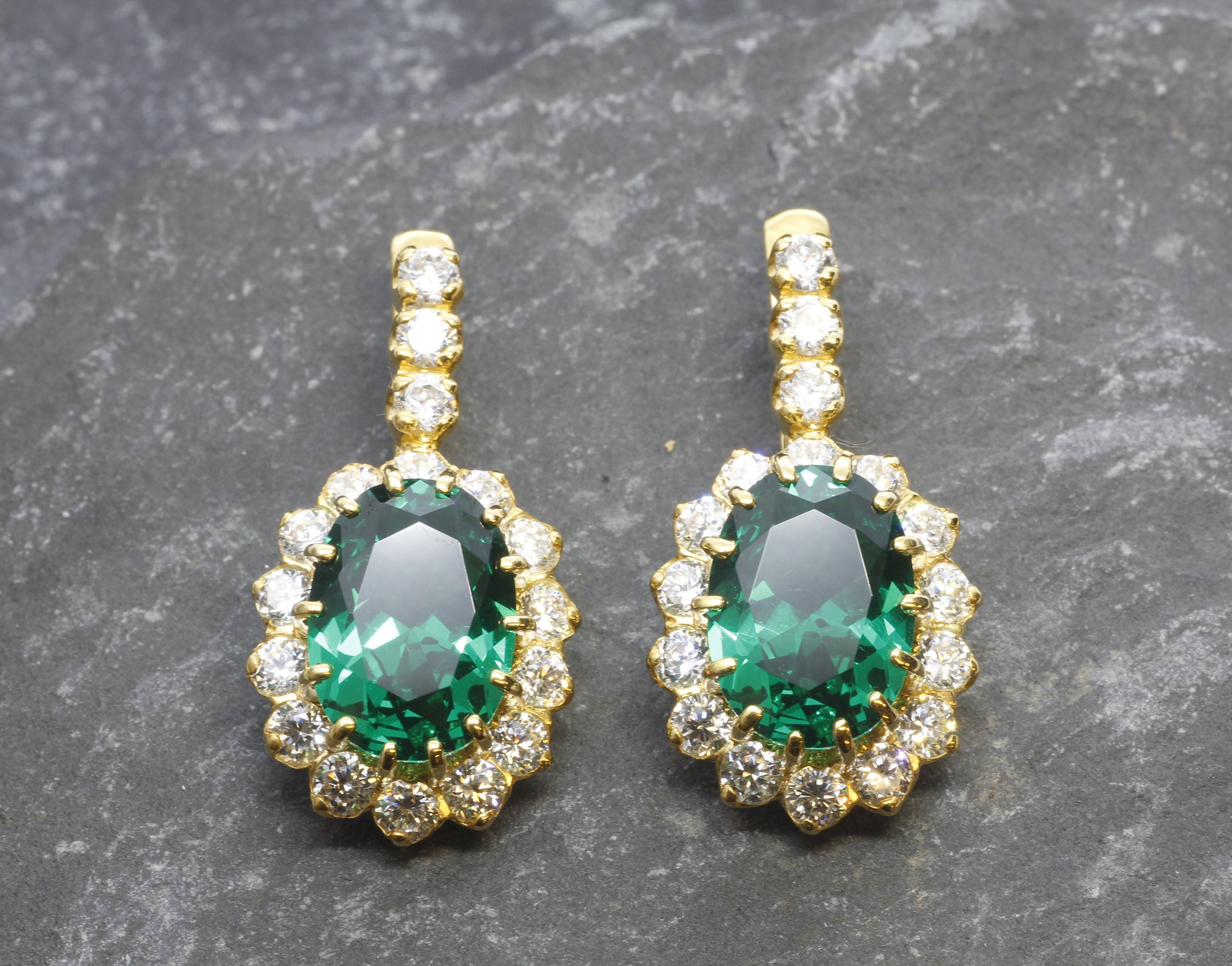 Emerald Earrings (Pierced)
