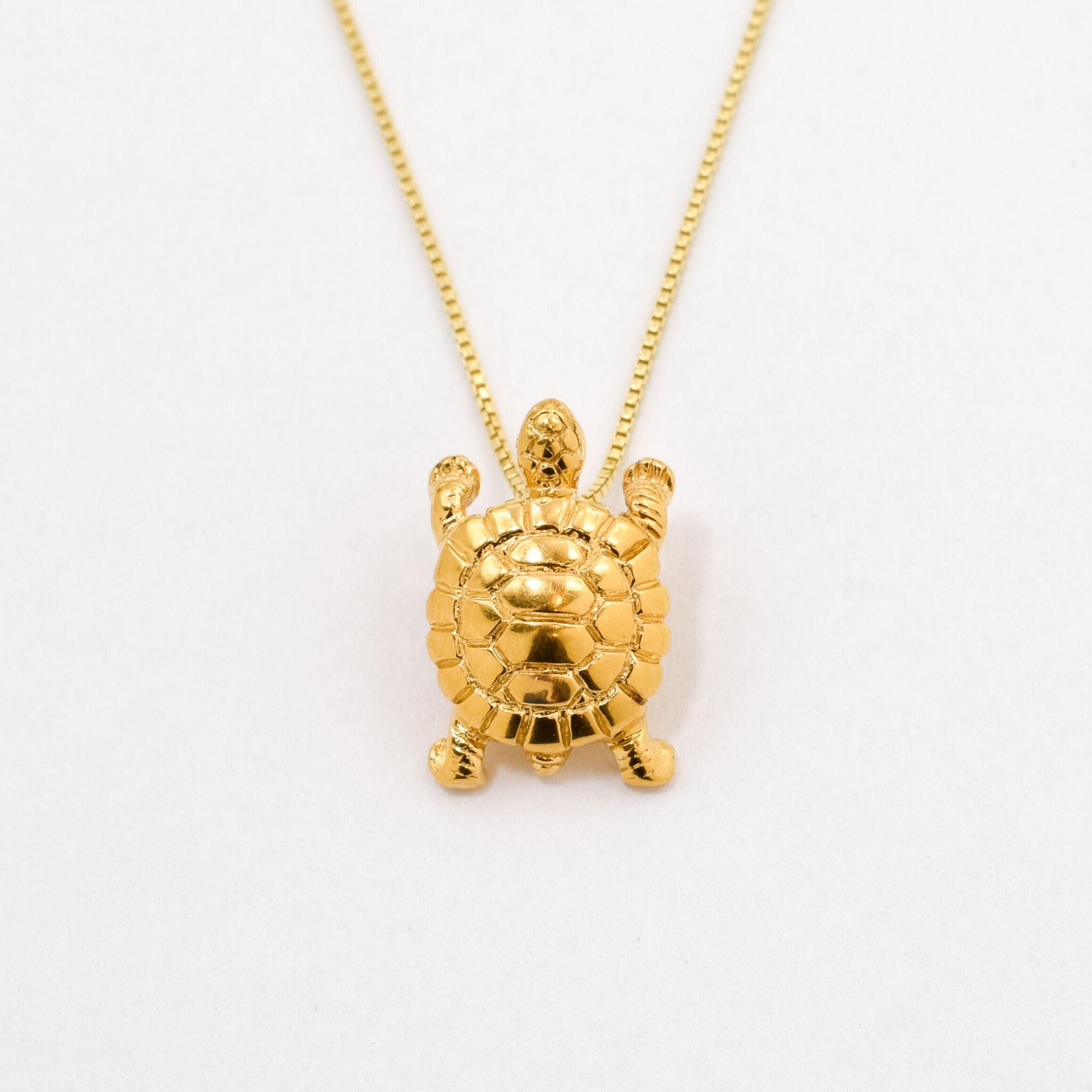 Gold Turtle Pendant, Tortoise Pendant, Gold Plated Pendant, Dainty