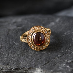Gold Garnet Ring, Natural Garnet, Antique Ring, Red Garnet Ring, Red Vintage Ring, Gold Filled Ring, Statement Oval Ring, Gold Vermeil Ring image 7
