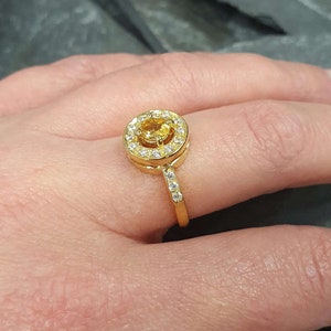 Gold Citrine Ring, Citrine Ring, Natural Citrine, November Ring, Gold Solitaire Ring, Vintage Gold Ring, Yellow Dimond Ring, 925 Silver Ring image 2