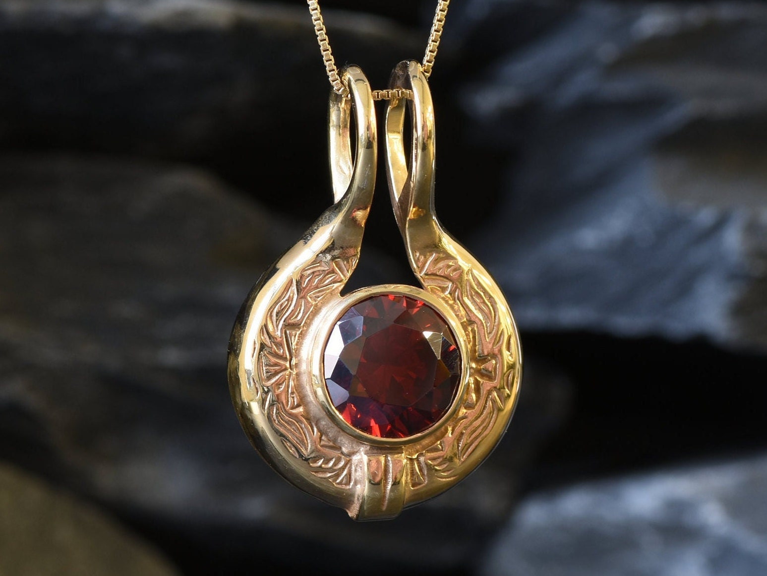 Unique Ruby Necklace Etsy UK