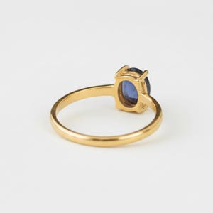 Gold Iolite Ring, 2 Carat Solitaire, Purple Ring, Natural Iolite, Gold Plated Ring, Promise Ring, Proposal Ring, Dainty Ring, Vermeil Ring
