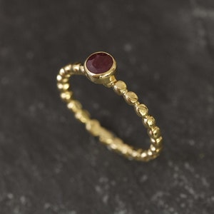 Gold Ruby Ring, Natural Ruby, July Birthstone, Red Ruby Ring, Vintage Ruby Ring, Ruby Promise Ring, Red Ring, July Ring, 925 Silver, Ruby image 2