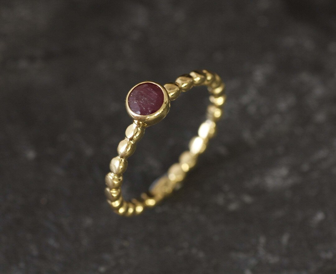 gold ruby ring stackable gold ring july ring natural... Gold Ruby Ring, Natural Ruby, July Birthstone, Red Ruby Ring, Vintage ...