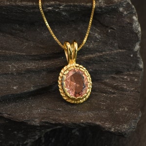 Gold Morganite Pendant, Created Morganite, Pink Diamond Pendant, Gold Pink Pendant, Morganite Pendant, Pink Pendant, Gold Layering Necklace