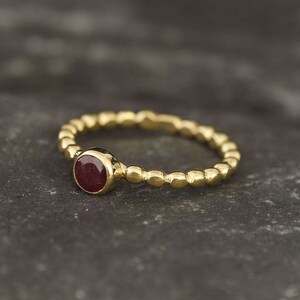 Gold Ruby Ring, Natural Ruby, July Birthstone, Red Ruby Ring, Vintage Ruby Ring, Ruby Promise Ring, Red Ring, July Ring, 925 Silver, Ruby image 3